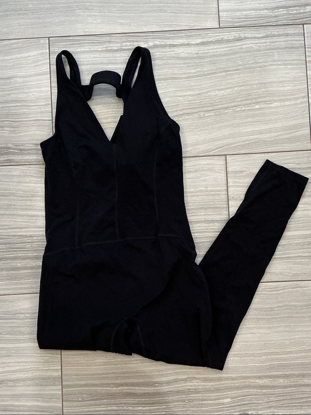 Free People Black V-Neck One-Piece Romper Jumpsuit